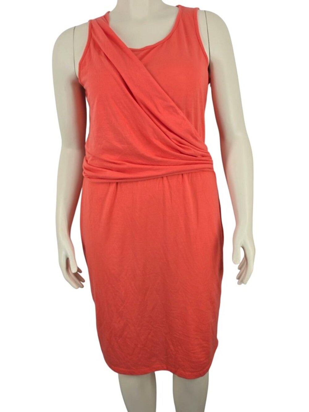 Women's Pink Sleeveless Faux Wrap Dress Tank Top Large Soft Comfy Summer Wear